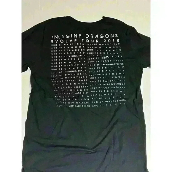 IMAGINE DRAGONS 2017 Evolve Concert Tour T-SHIRT M Dates & Cities On Back - Picture 4 of 5